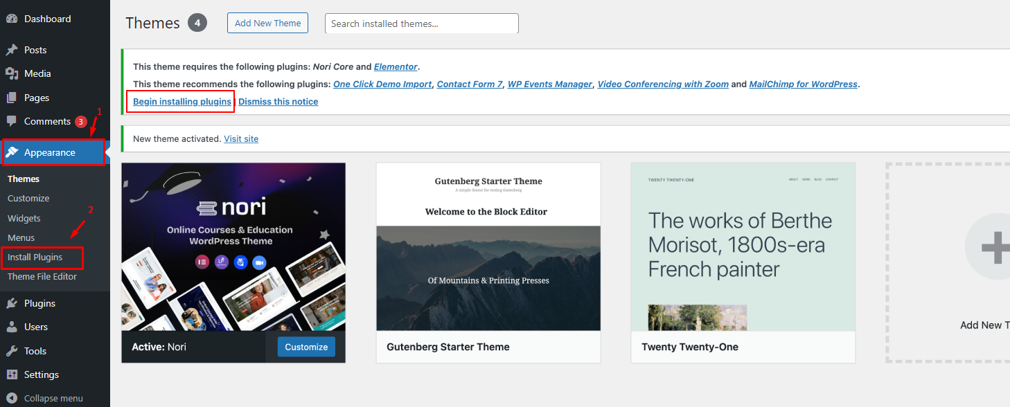 active all required plugins